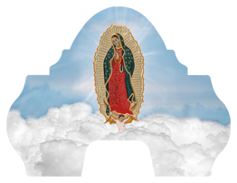 DARAY-L-110-BL Lady of Guadalupe Clouds Blue